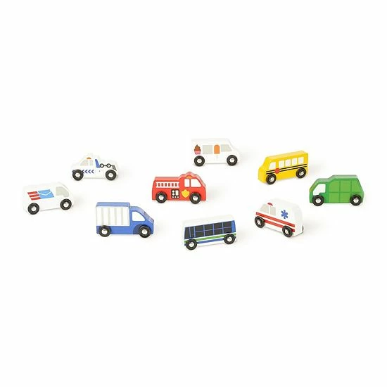 Melissa & Doug Wooden Town Vehicles Set - Image 3