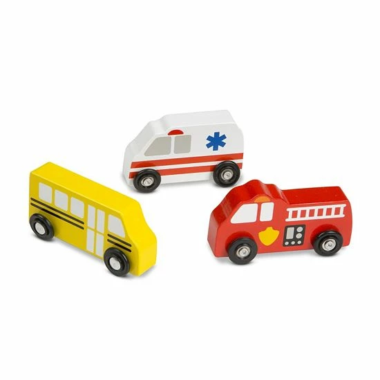Melissa & Doug Wooden Town Vehicles Set - Image 5