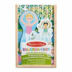 Melissa & Doug Melissa And Doug Ballerina And Fairy Magnetic Dress-Up Double-Sided Wooden Doll And Swan Pretend Play Set