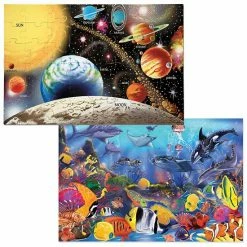Melissa & Doug 2-pk. Planets & Sea Life Puzzles