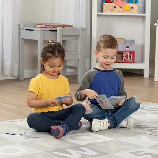 Melissa & Doug Jumbo ABC-123 Neutral Rug - Image 2