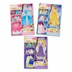 Disney's Cinderella, Belle & Rapunzel Magnetic Dress Up Bundle By Melissa & Doug