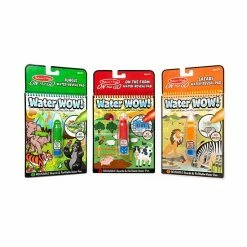 Melissa & Doug On The Go Water Wow! Color With Water Activity Pad 3-Pack - Jungle, Safari & Farm