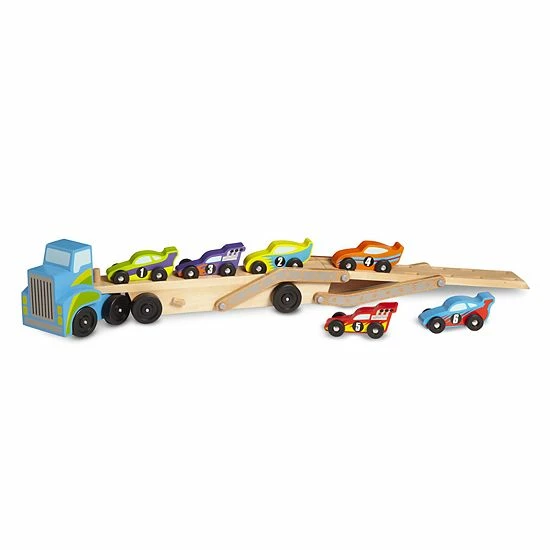 Melissa & Doug Race Car Carrier Truck - Image 2