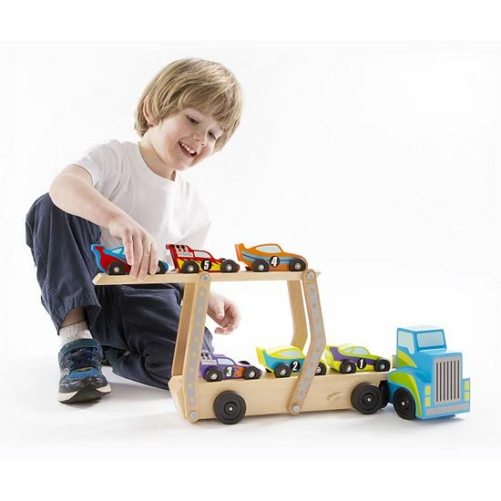 Melissa & Doug Race Car Carrier Truck - Image 3