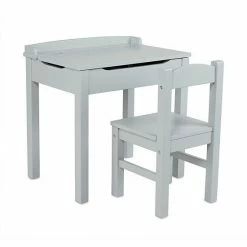 Melissa & Doug Child's Lift-Top Desk & Chair (Kids Furniture, Gray, 2 Pieces)