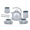 Melissa & Doug Stainless Steel Pretend Play Tea Set And Storage Rack