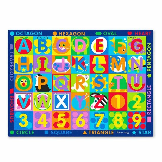 Melissa & Doug Jumbo 58" X 79" ABC-123 Rug