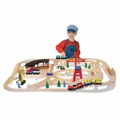 Melissa & Doug Wooden Railway Set