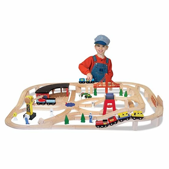 Melissa & Doug Wooden Railway Set