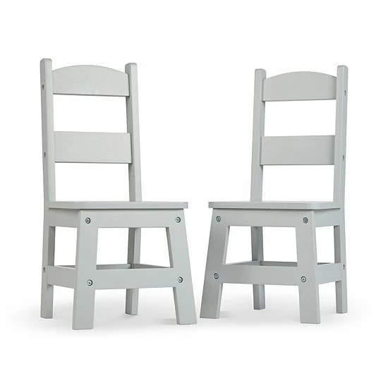 Melissa & Doug Kid's Furniture Wooden Chair Pair - Gray