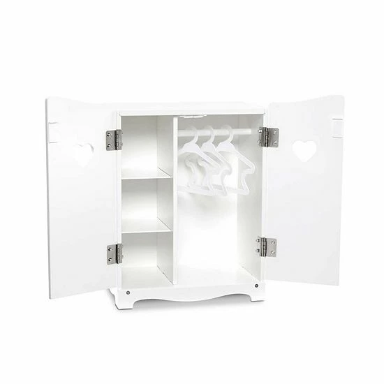 Melissa & Doug Mine To Love Wooden Play Armoire Closet For Dolls, Stuffed Animals - White - Image 5