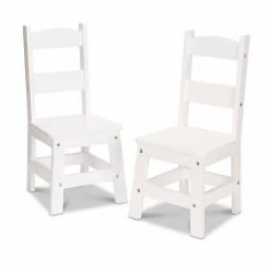 Melissa & Doug White Wooden 2-Piece Chair Set