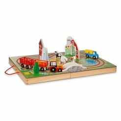 Melissa & Doug 17-Piece Wooden Take-Along Tabletop - Farm