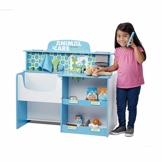 Melissa & Doug Animal Care Veterinarian And Groomer Wooden Activity Center - Image 2
