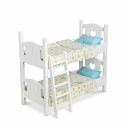 Melissa & Doug Mine To Love Wooden Play Bunk Bed For Dolls, Stuffed Animals - White