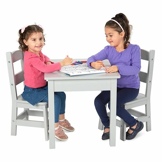 Melissa & Doug Wooden Table & 2 Chairs Set - Image 3