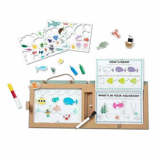 Melissa & Doug Natural Play: Play, Draw, Create Reusable Drawing & Magnet Kit - Ocean - Image 2
