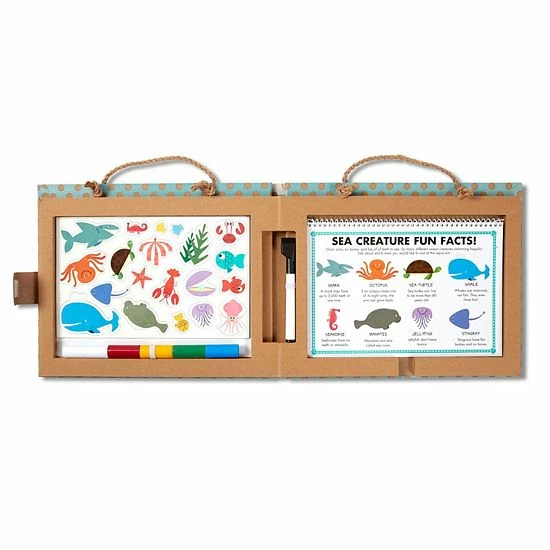 Melissa & Doug Natural Play: Play, Draw, Create Reusable Drawing & Magnet Kit - Ocean - Image 4