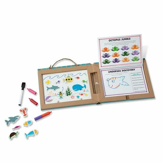 Melissa & Doug Natural Play: Play, Draw, Create Reusable Drawing & Magnet Kit - Ocean - Image 6