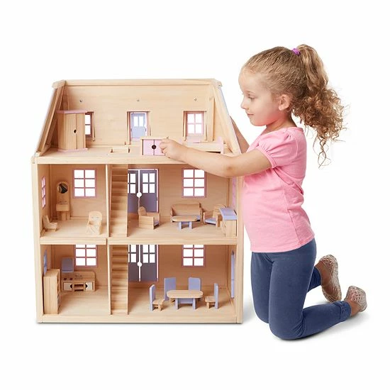 Melissa & Doug Modern Wooden Multi-Level Dollhouse - Image 2