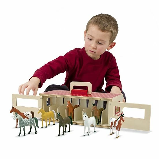 Melissa & Doug Take-Along Show-Horse Stable - Image 3