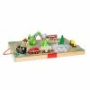 Melissa & Doug 17-Piece Wooden Take-Along Tabletop - Railroad