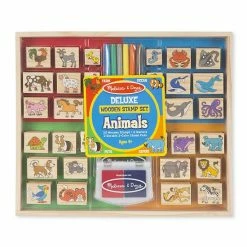 Melissa & Doug Deluxe Animals Wooden Stamp Set