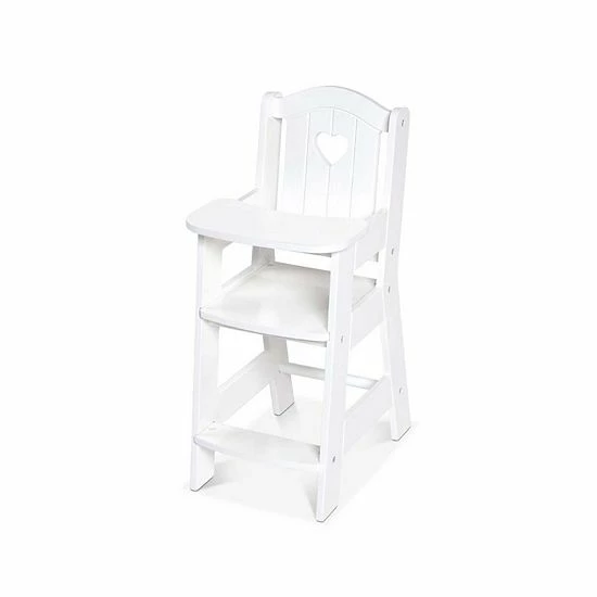 Melissa & Doug Mine To Love Wooden Play High Chair For Dolls, Stuffed Animals - White