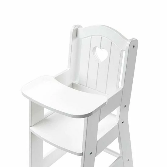Melissa & Doug Mine To Love Wooden Play High Chair For Dolls, Stuffed Animals - White - Image 3