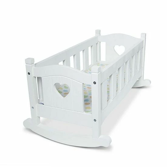 Melissa & Doug Mine To Love Wooden Play Cradle For Dolls, Stuffed Animals - White